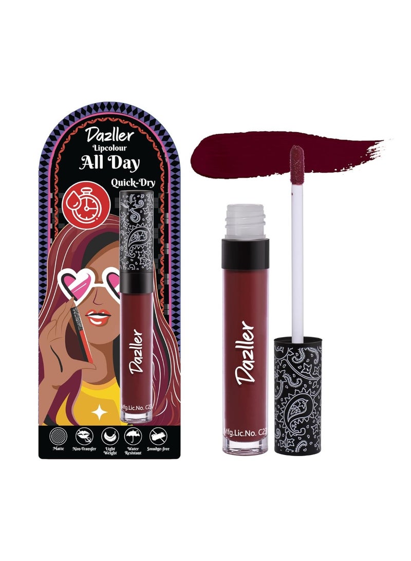 دازلير أحمر شفاه دازلر سريع الجفاف يدوم طويلاً | خفيف الوزن | مطفي للنساء | غني بزبدة الكوكوم 6 غرام (QDLC030 سريع الجفاف) - Image 1